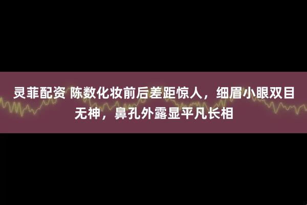 灵菲配资 陈数化妆前后差距惊人，细眉小眼双目无神，鼻孔外露显平凡长相
