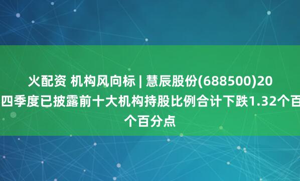 火配资 机构风向标 | 慧辰股份(688500)2024年四季度已披露前十大机构持股比例合计下跌1.32个百分点